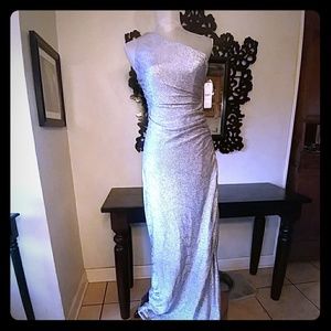 Laundry by Shellie Segal Silver Long Dress 6P